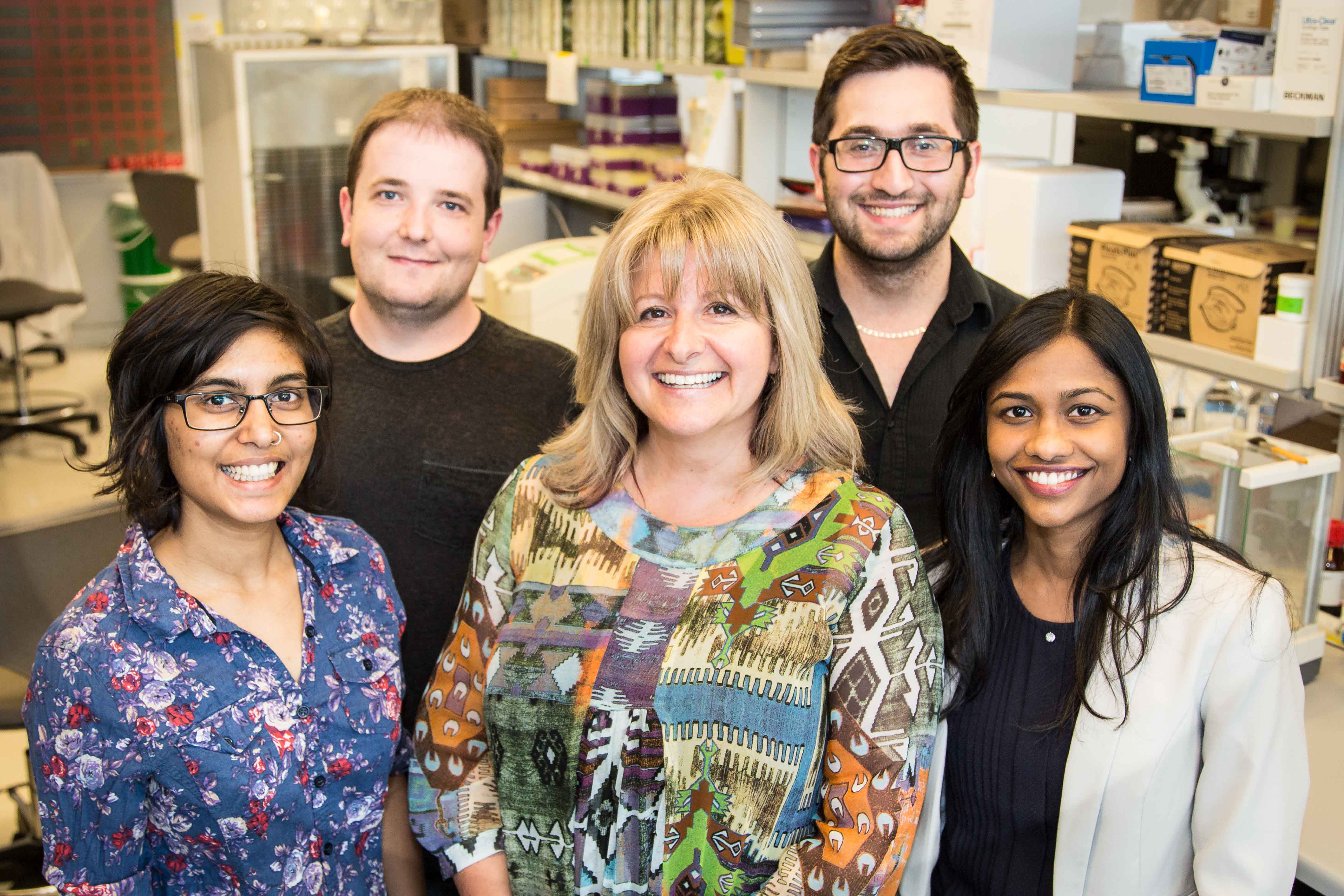 Parvati Dadwal, Professor Cindi Morshead, Neemat Mahmud, Michael Fatt and Ashkan Azimi