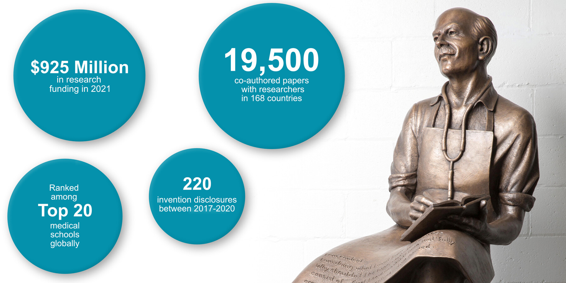 Statue of doctor with TFoM stats
