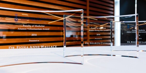 Photo of Alumni Award plaques
