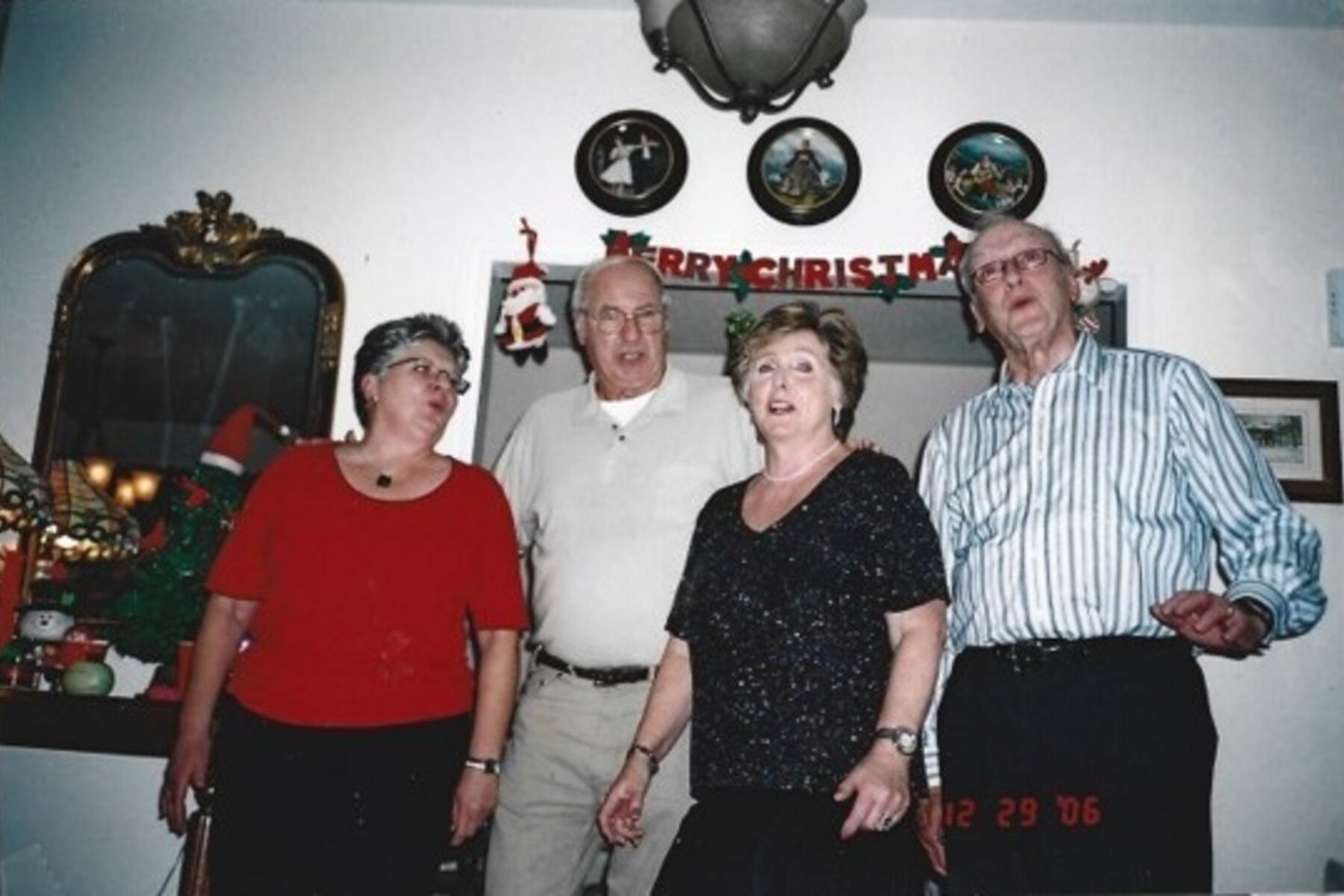 From left to right: Gail Shields, Tenor; Rick Snoulten, Bass; Gaille Snoulten; Lead or Melody and George Shields, Baritone