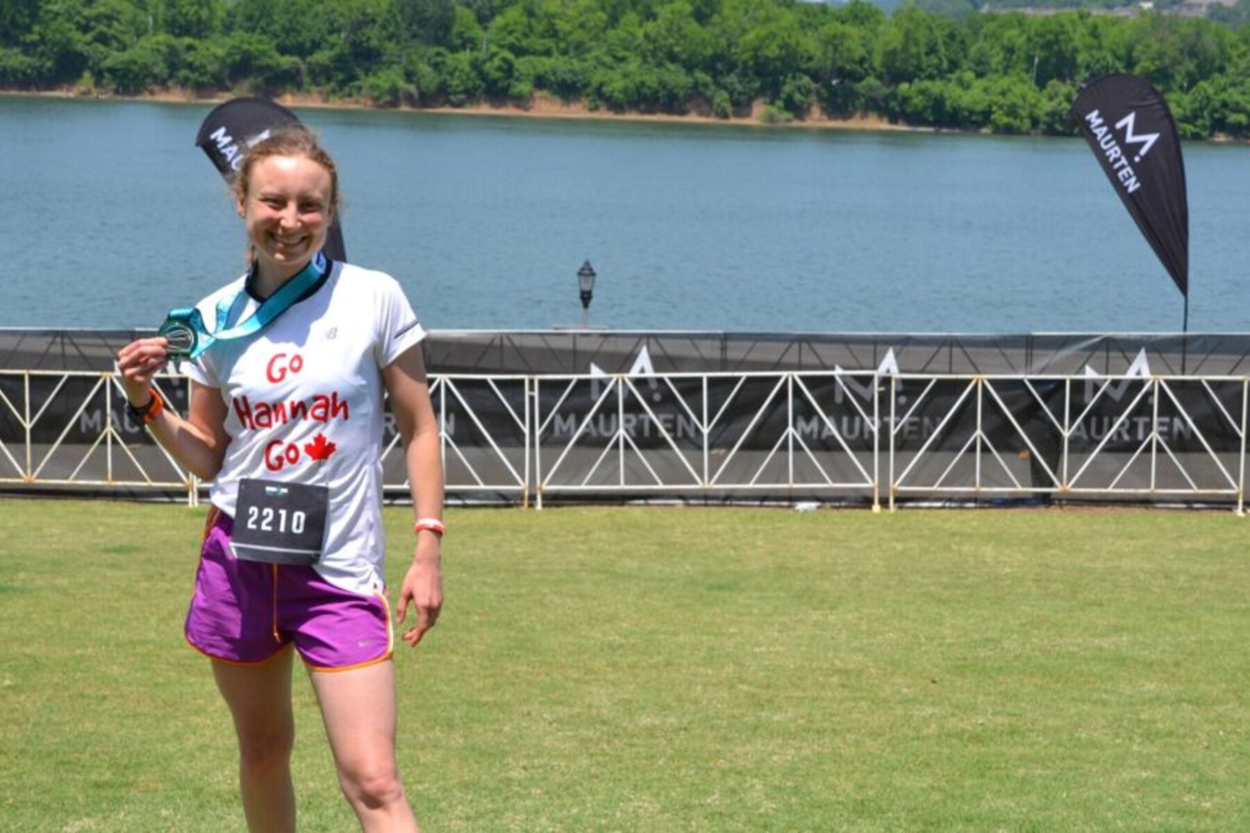 Hannah after a triathlon