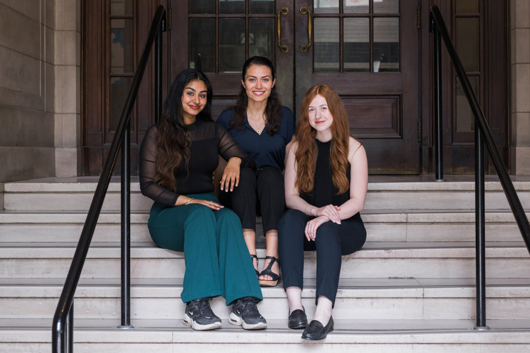 Jessica Jenkins (centre) with CTO Jaspreet Randhawa (left) and COO Siobhan Wilson (right).