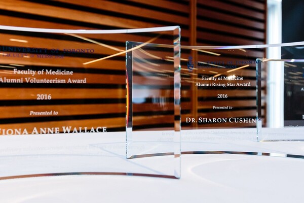 Photo of Alumni Award plaques