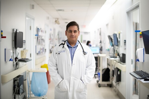 Professor Simron Singh in hospital