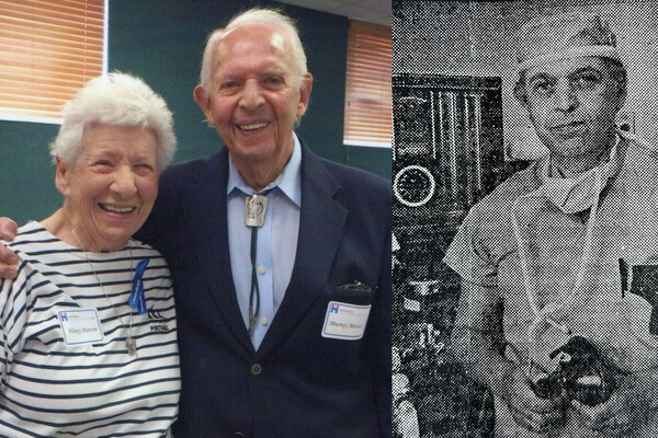 Murray Manson old and young (with his wife Honey)
