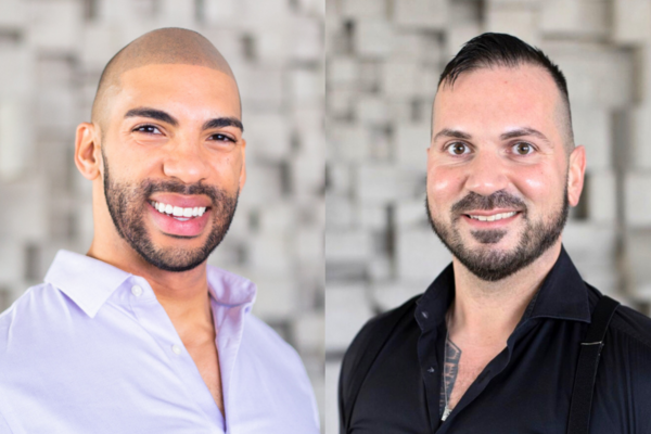 Headshots of Dr. Jordan Goodridge and Dr. Gianni R. Lorello in front of the blurred grey brick wall.