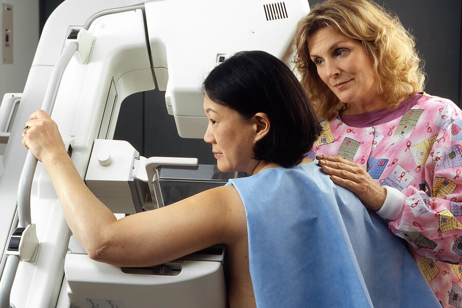 Woman Receives Mammogram by Rhoda Baer via National Cancer Institute