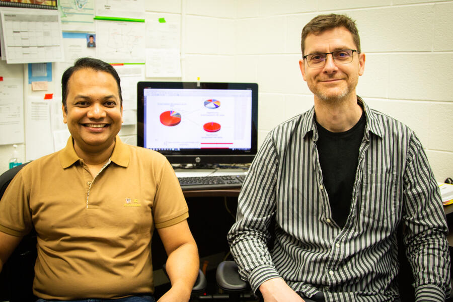 First author post-doctoral fellow Saifur Khan and Professor Brian Cox