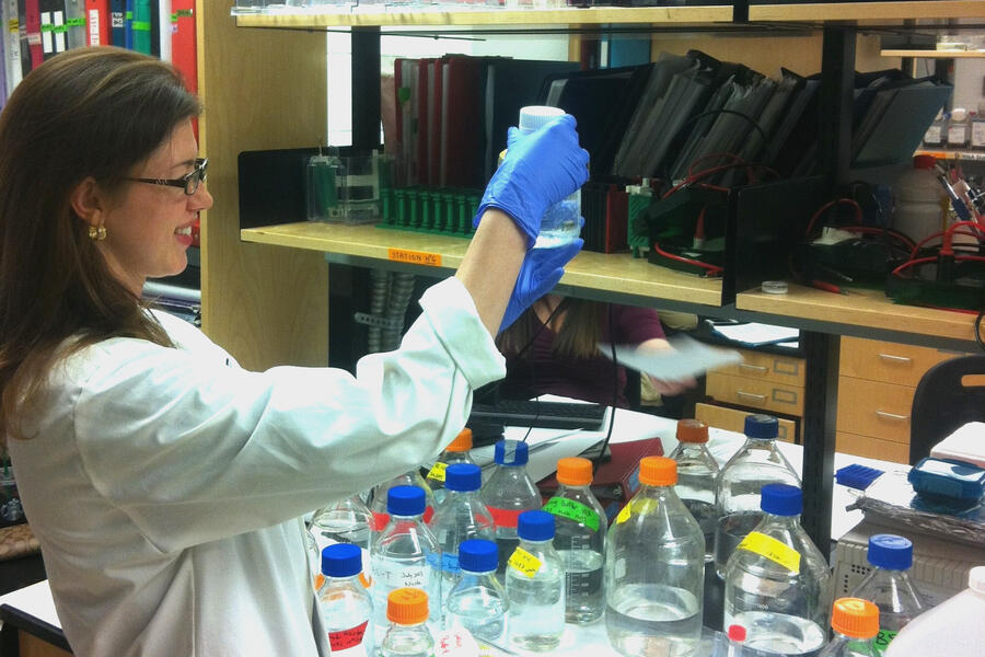 Photo of Professor Ana Andreazza in the lab