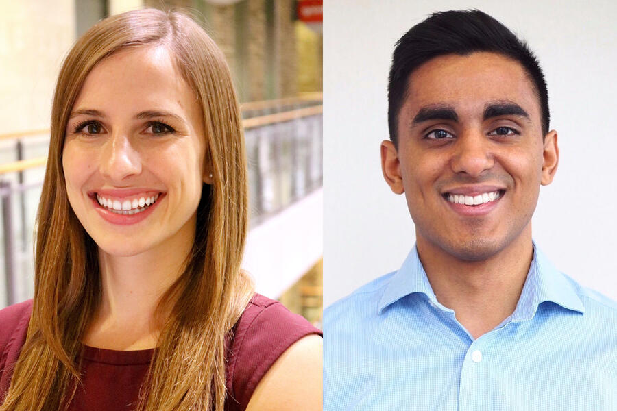 MD 1T8 class co-presidents Katie Mattina and Samik Doshi