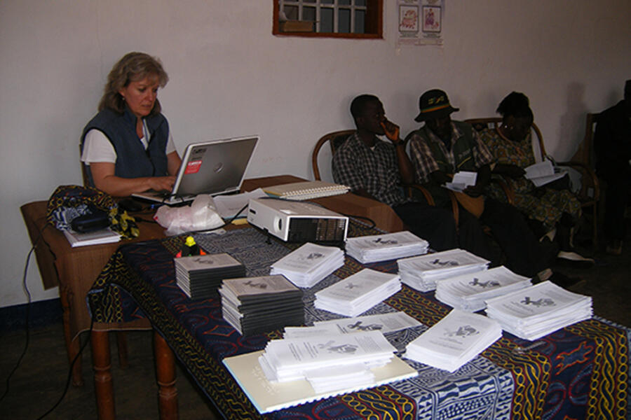 Lynn Cockburn at a HIV and disability workshop in Cameroon