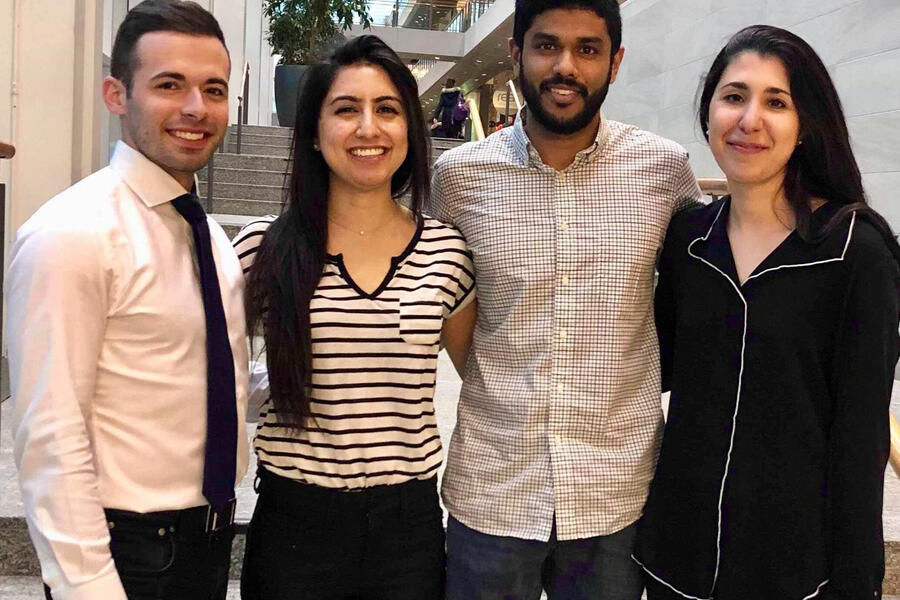 Toronto Notes 2019 editors and production managers, from left: Mark Shafarenko, Sara Mirali, Ayesh Seneviratne and Tara Tofighi