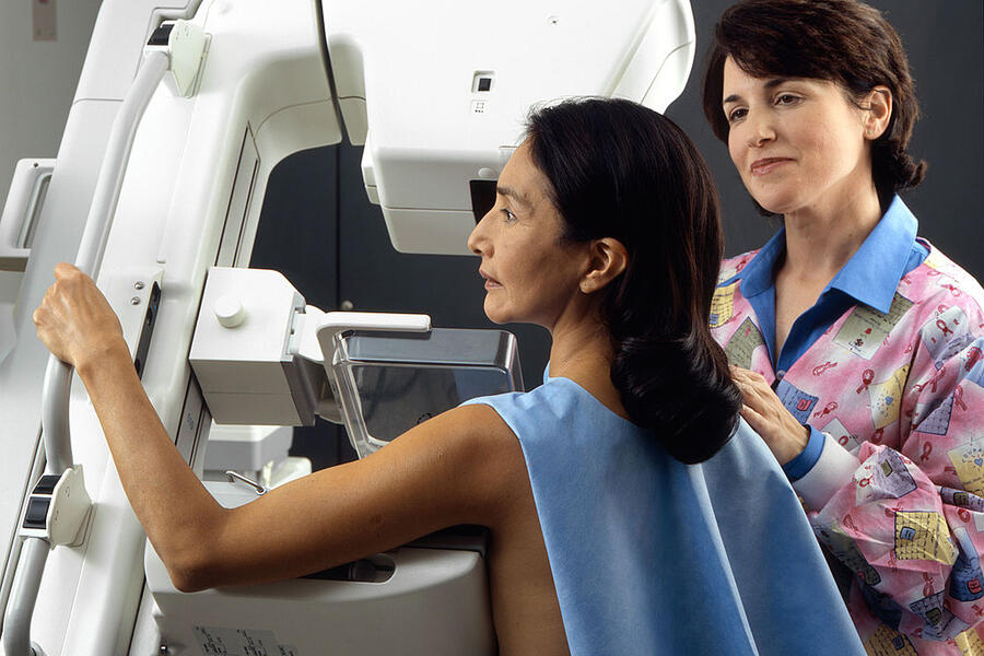 woman Receives Mammogram by Rhoda Baer via National Cancer Institute