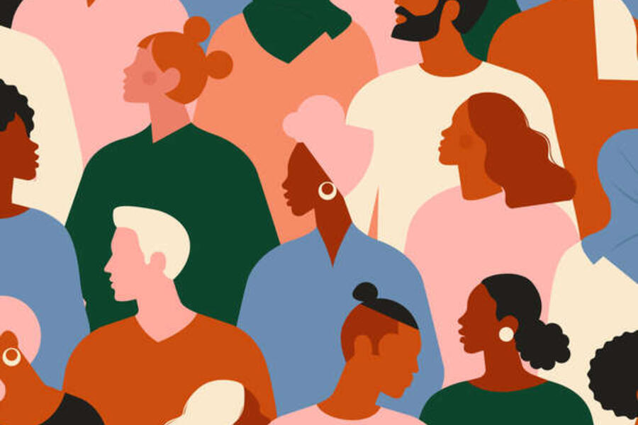 An illustration of a diverse group of learners