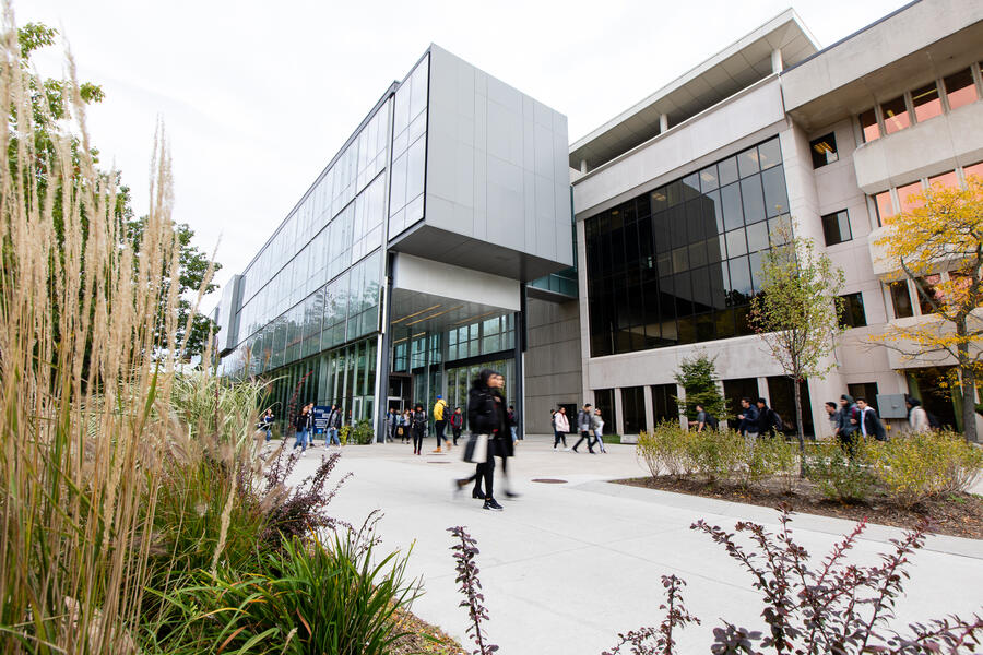 Students walking on campus
