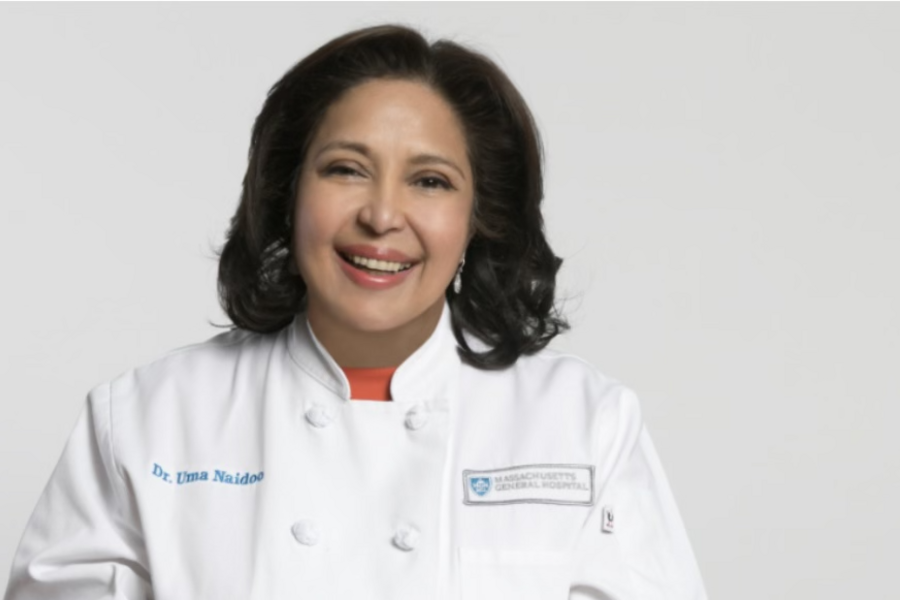 Dr. Uma Naidoo portrait in chef coat