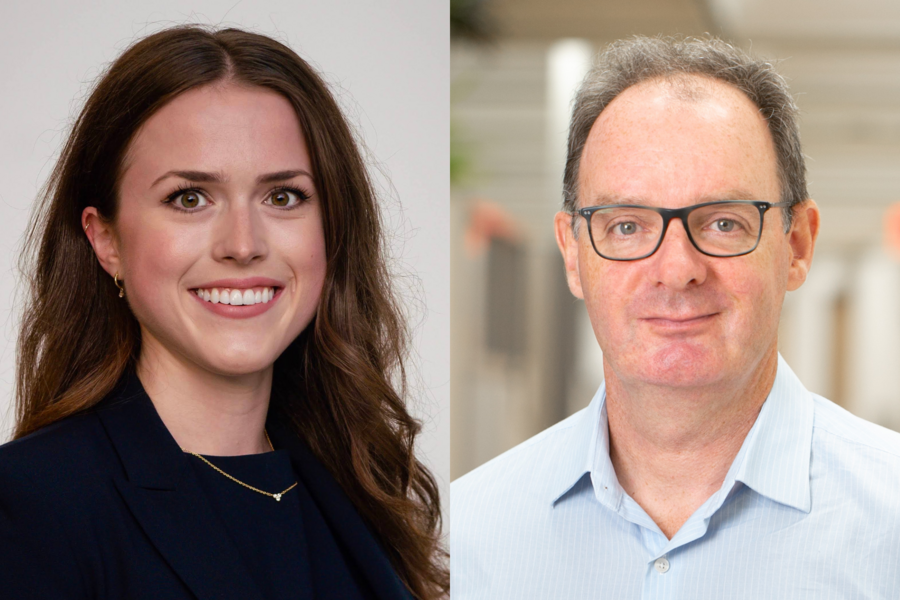 Headshots of Rachel Gladstone (left) and John Kingdom
