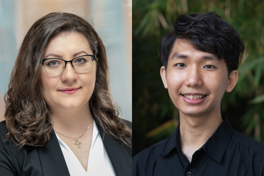 Headshots of Kozeta Miliku (left) and Zheng Hat Chen