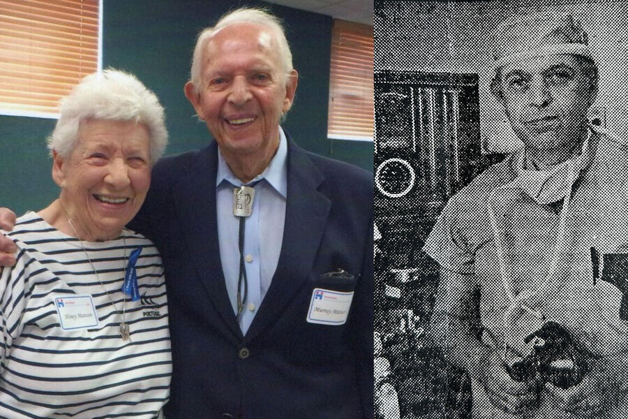 Murray Manson old and young (with his wife Honey)