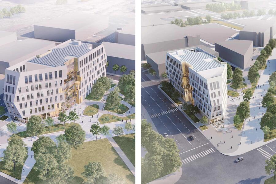 Aerial rendering of the Scarborough Academy of Medicine and Integrated Health