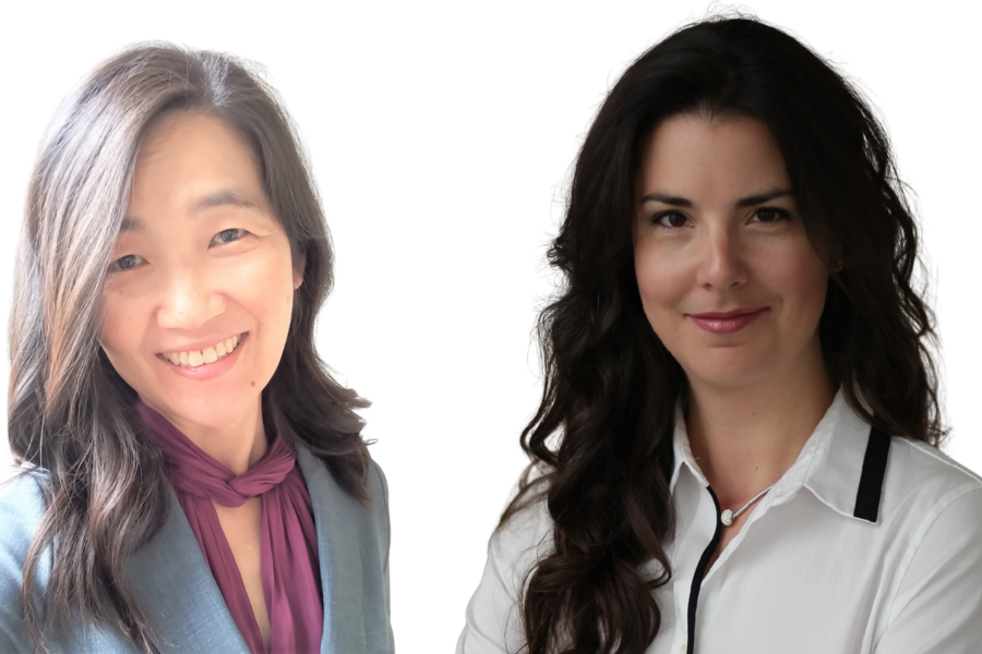 Headshots of Nana Lee (left) and Helen Miliotis
