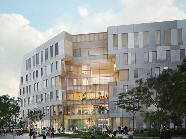 Rendering of the Myron and Berna Garron Health Sciences Complex