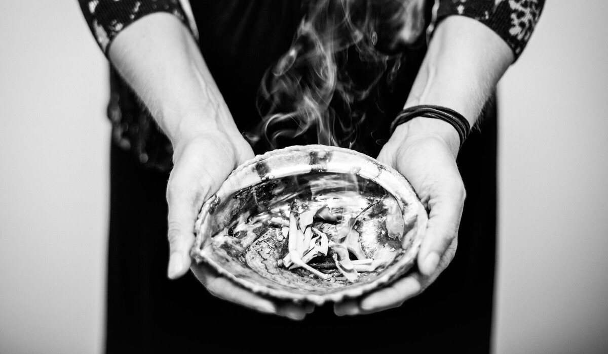 smudging - sage burning