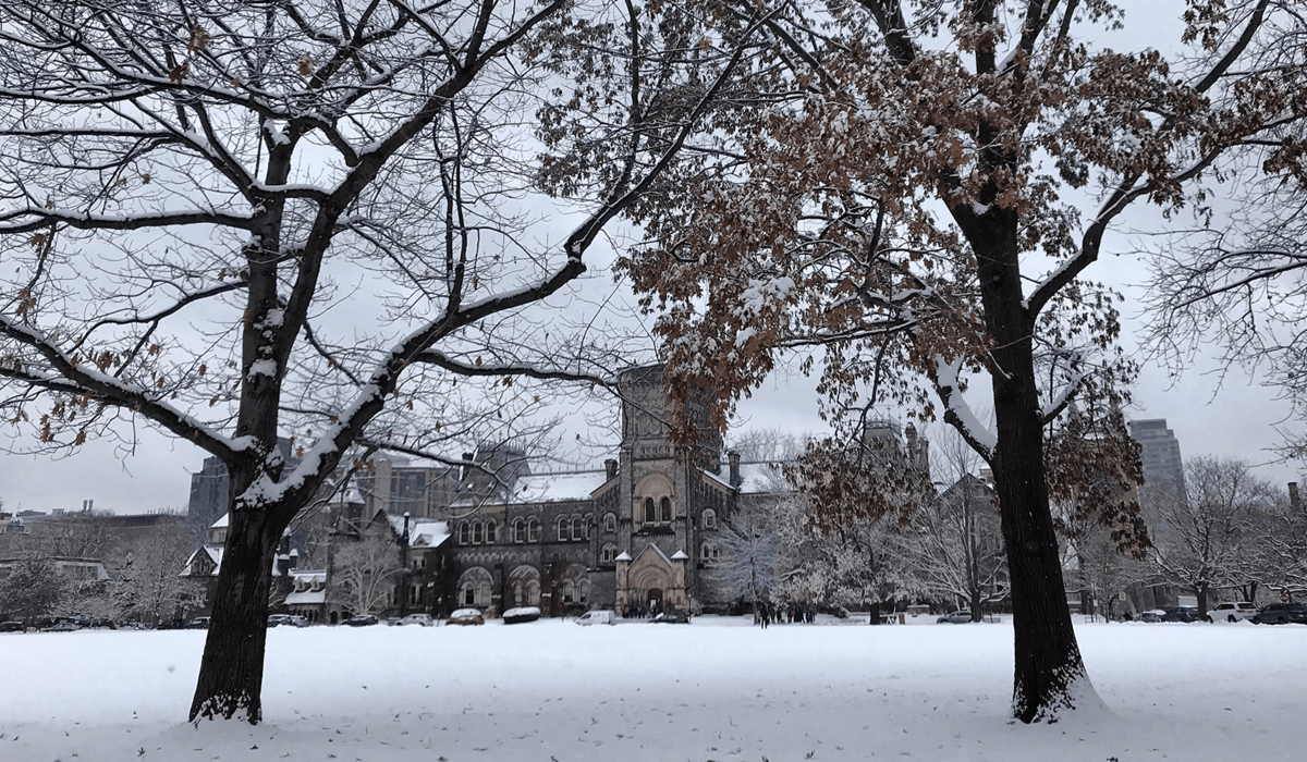 winter on campus