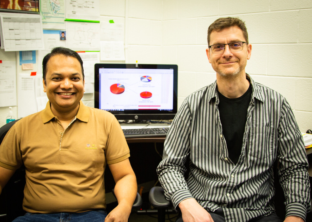 First author post-doctoral fellow Saifur Khan and Professor Brian Cox