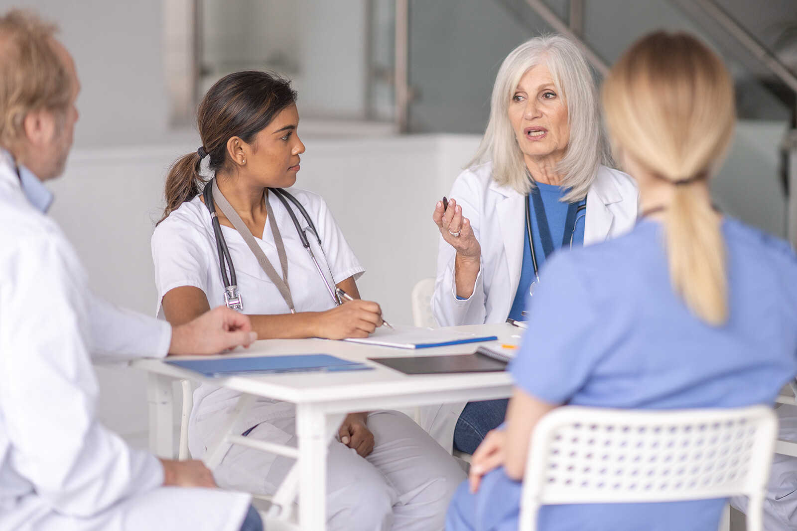 group of doctors chatting