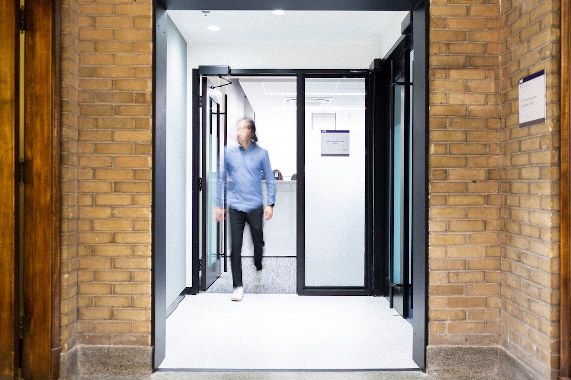 Image of wellness office and blurred figure