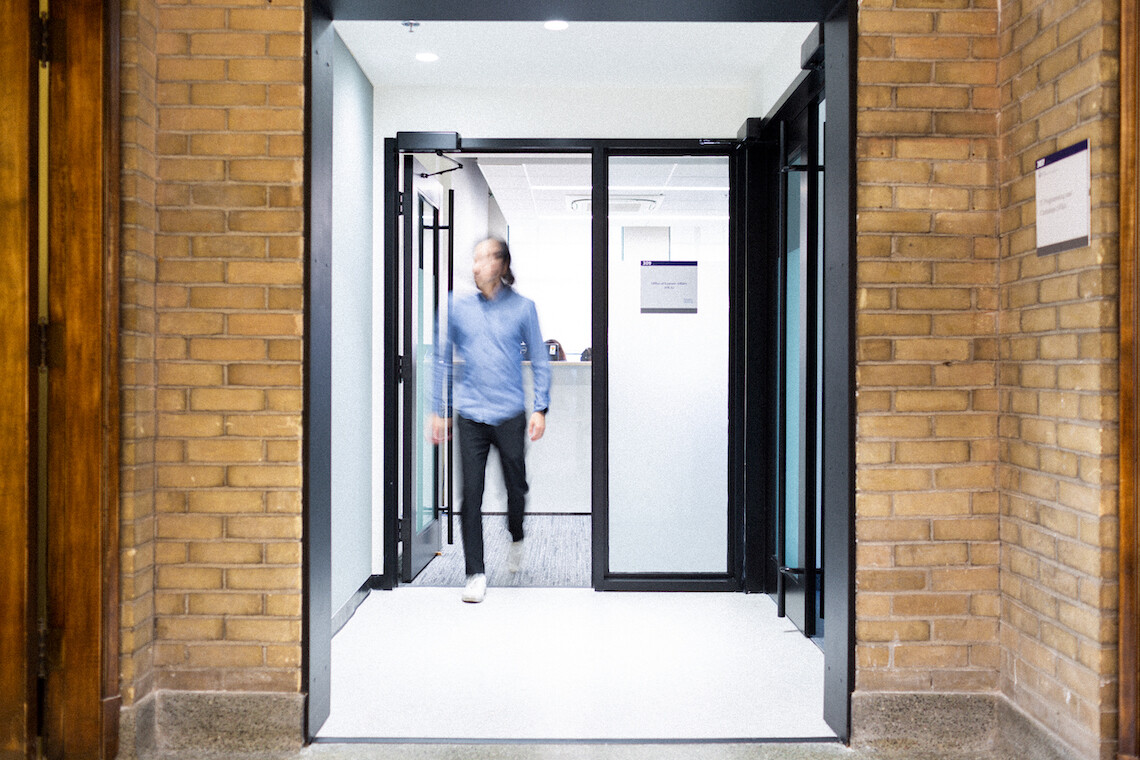 Image of wellness office and blurred figure