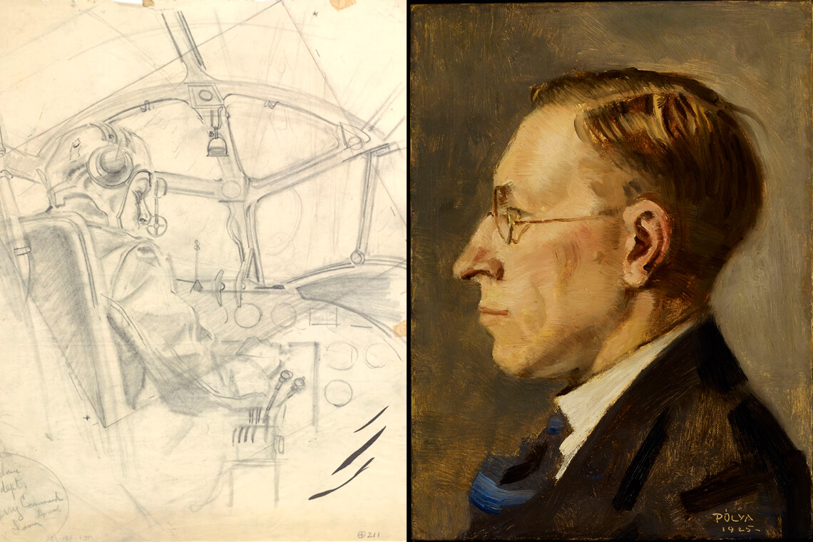 Aviation drawing and painting of Frederick Banting