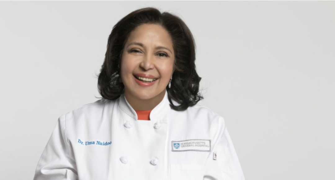 Dr. Uma Naidoo portrait in chef coat