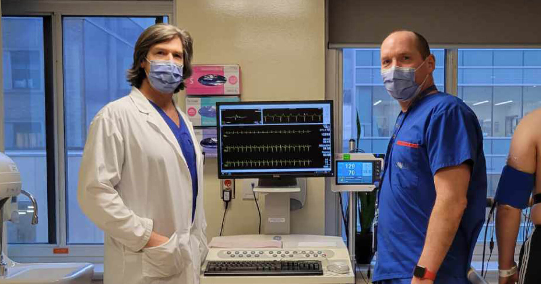 Dr. Michael Gollob and Mike Walker in the Inherited Arrhythmia Clinic at Toronto General Hospital