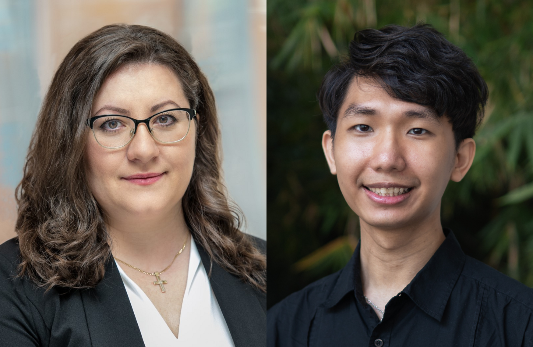 Headshots of Kozeta Miliku (left) and Zheng Hat Chen