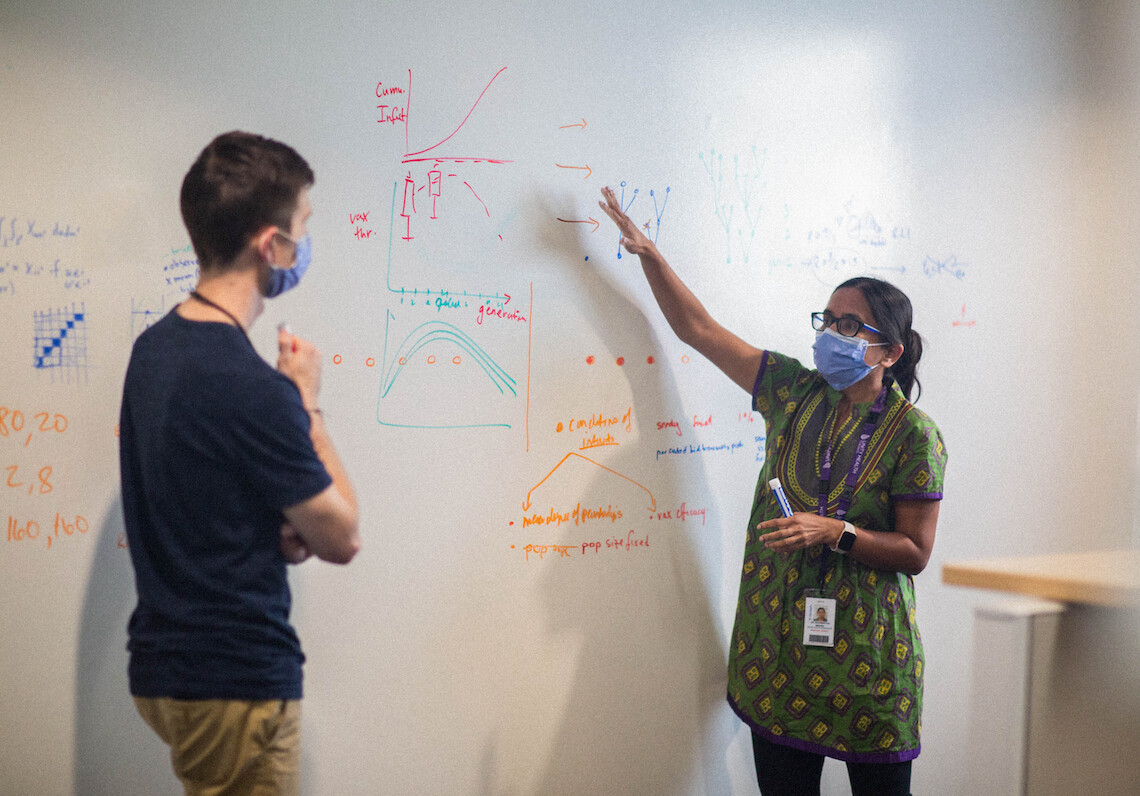 Photo of PhD student Jesse Knight and Professor Sharmistha Mishra