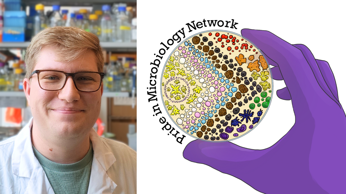Landon Getz and Pride in Microbiology logo