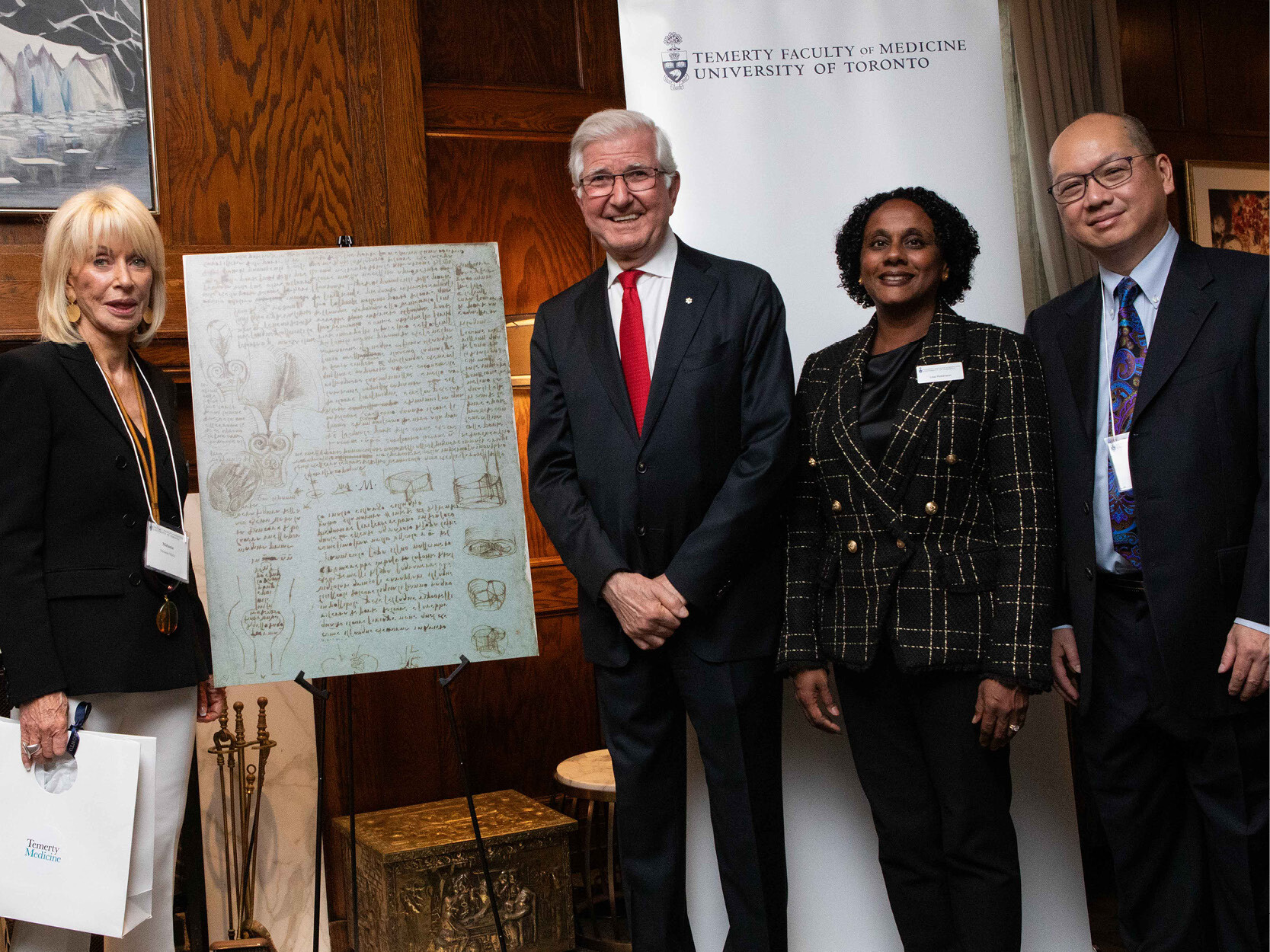 Melanie Munk, Tirone David, Lisa Robinson and Terry Yau at the announcement of the creation of the new chair