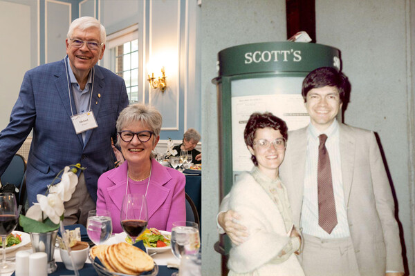 Drs. Michael Weingert and Irene Hramiak, then and now